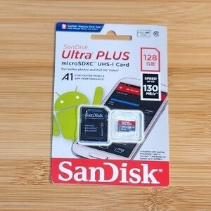 SanDisk Ultra 128GB UHS-I Class 10 MicroSDXC Memory Card Up to 80mb/s SDSQUNC-12